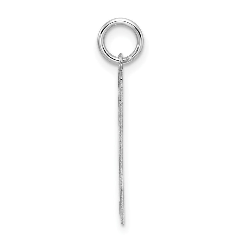 Sterling Silver Silver/Rhodium-Plated Satin Number 21 Charm