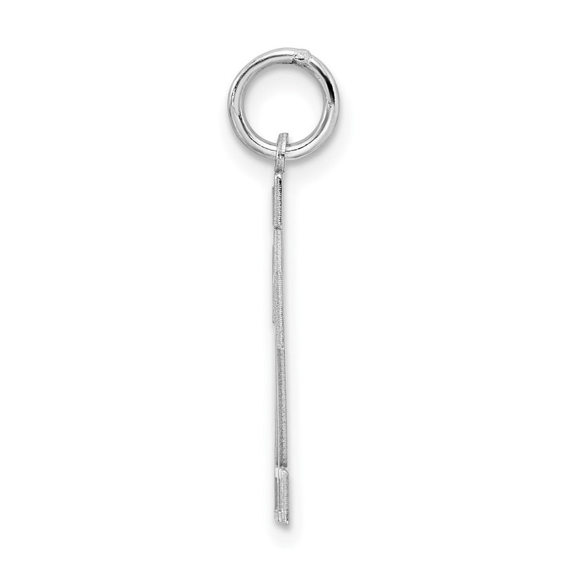 Sterling Silver Silver/Rhodium-Plated Satin Number 22 Charm