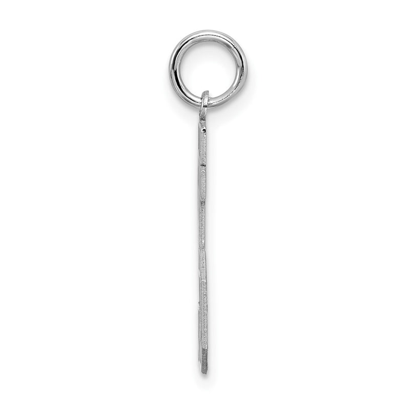 Sterling Silver Silver/Rhodium-Plated Satin Number 25 Charm