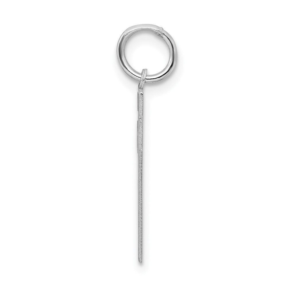 Sterling Silver Silver/Rhodium-Plated Satin Number 37 Charm