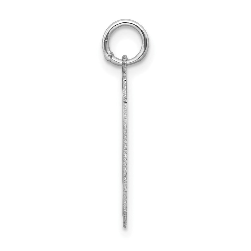 Sterling Silver Silver/Rhodium-Plated Satin Number 40 Charm