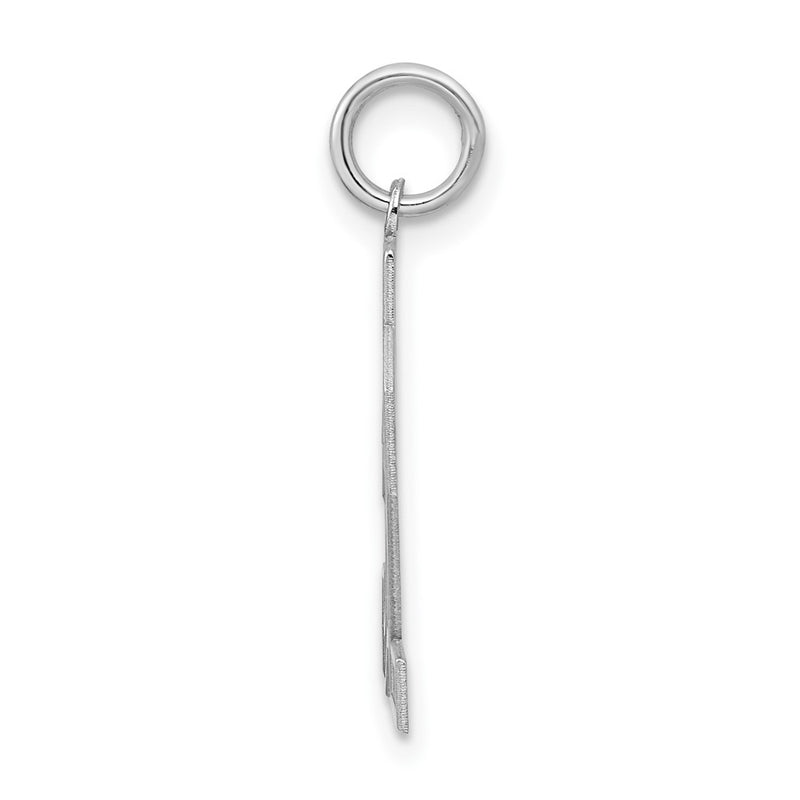 Sterling Silver Silver/Rhodium-Plated Satin Number 52 Charm