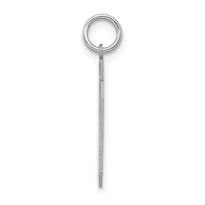 Sterling Silver Silver/Rhodium-Plated Satin Number 60 Charm