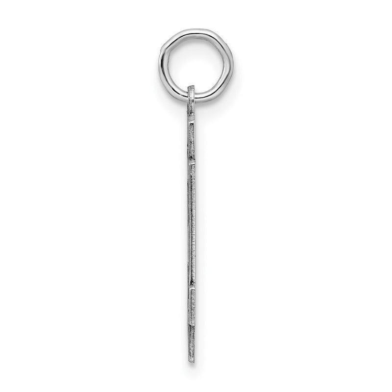 Sterling Silver Silver/Rhodium-Plated Satin Number 64 Charm