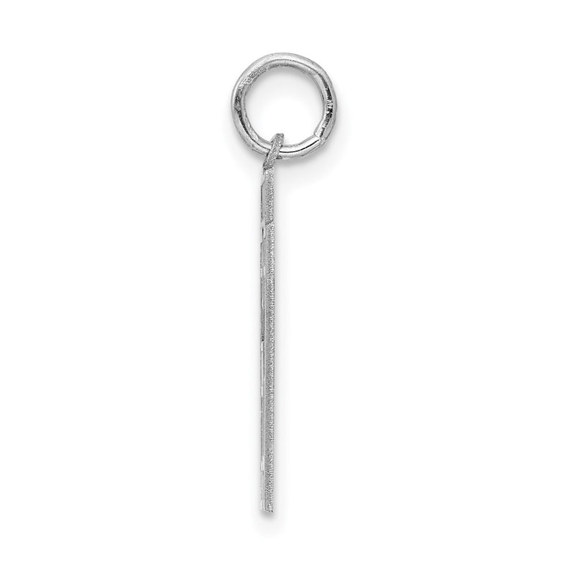 Sterling Silver Silver/Rhodium-Plated Satin Number 67 Charm