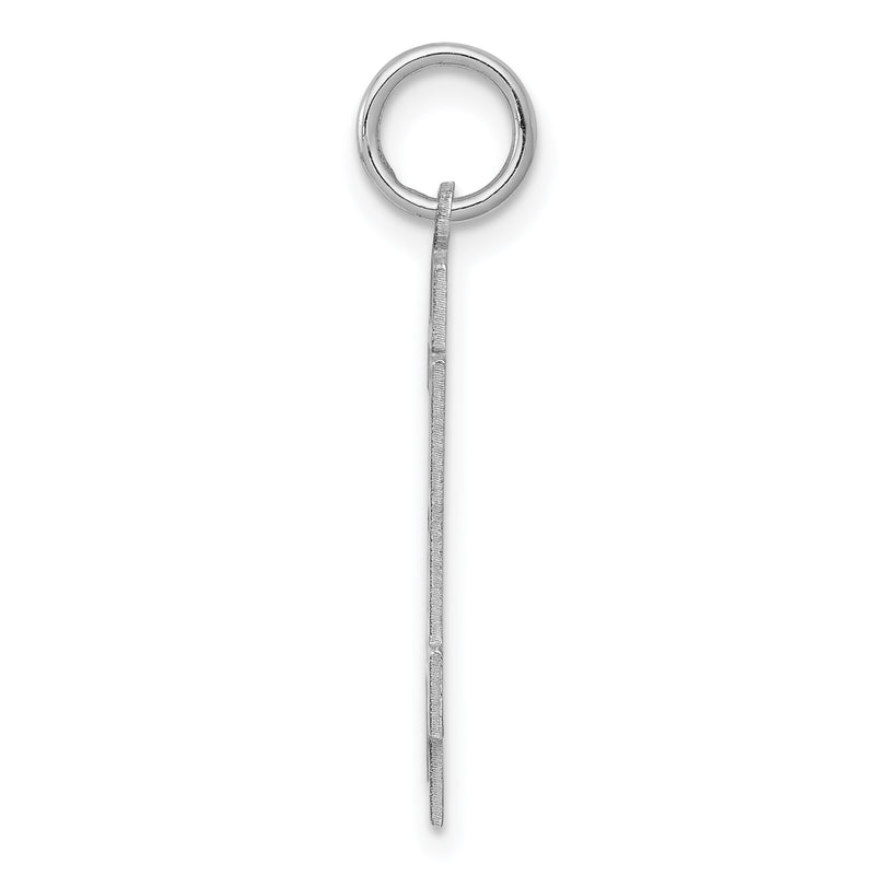 Sterling Silver Silver/Rhodium-Plated Satin Number 74 Charm