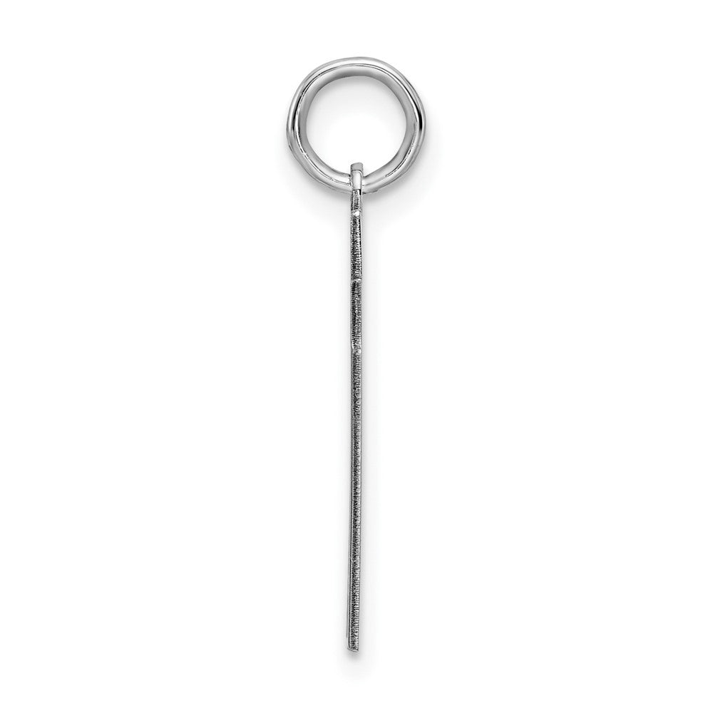 Sterling Silver Silver/Rhodium-Plated Satin Number 77 Charm