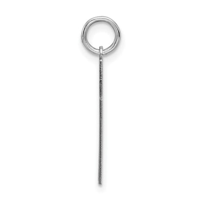 Sterling Silver Silver/Rhodium-Plated Satin Number 77 Charm