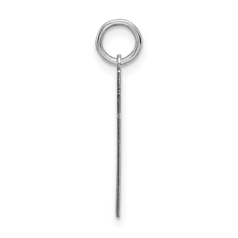Sterling Silver Silver/Rhodium-Plated Satin Number 77 Charm