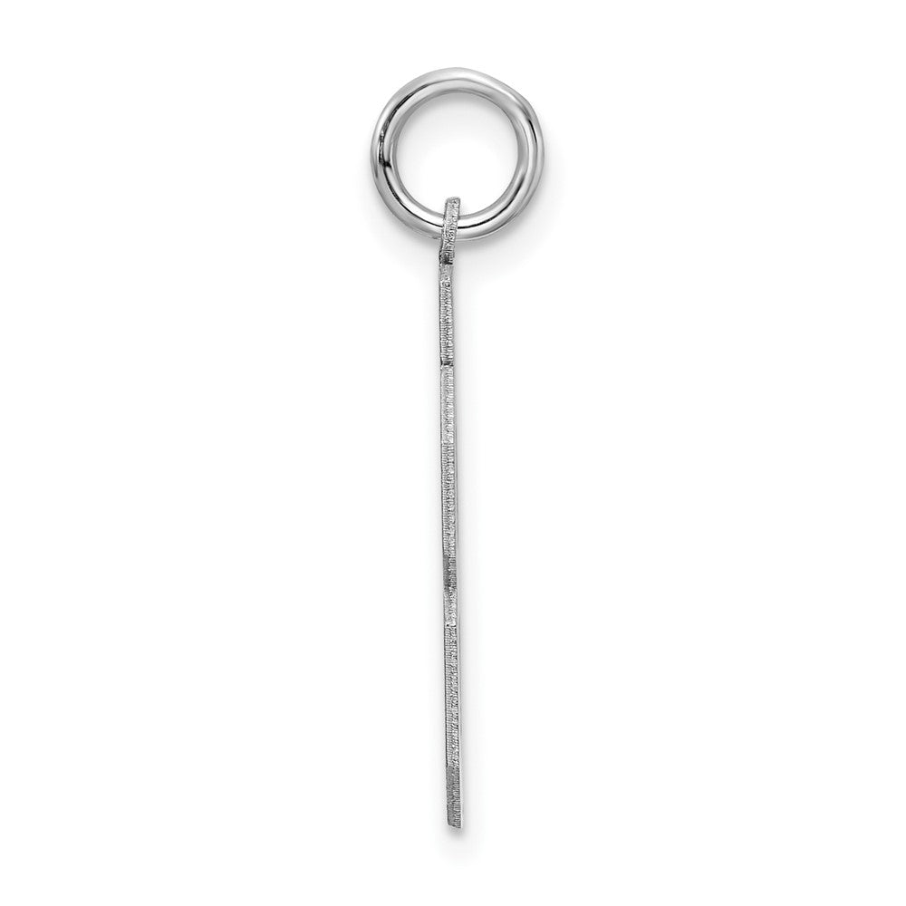 Sterling Silver Silver/Rhodium-Plated Satin Number 88 Charm