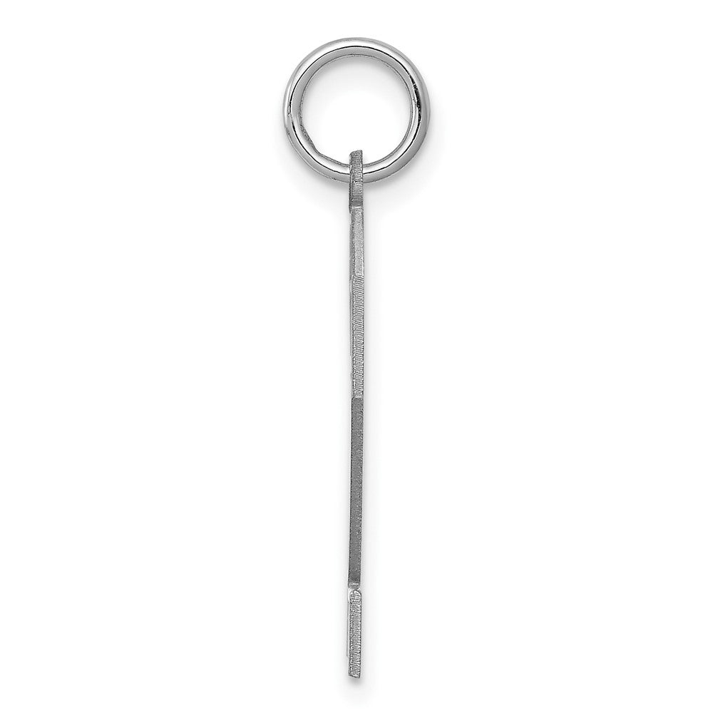Sterling Silver Silver/Rhodium-Plated Satin Number 2 Charm