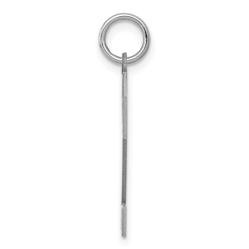 Sterling Silver Silver/Rhodium-Plated Satin Number 2 Charm