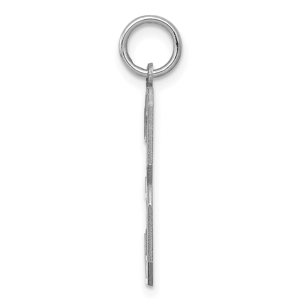 Sterling Silver Silver/Rhodium-Plated Satin Number 3 Charm