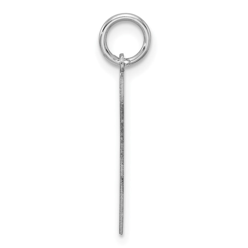 Sterling Silver Silver/Rhodium-Plated Satin Number 7 Charm