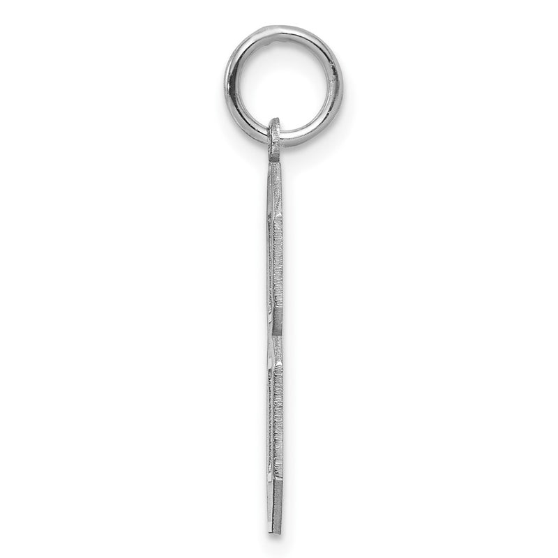 Sterling Silver Silver/Rhodium-Plated Satin Number 8 Charm