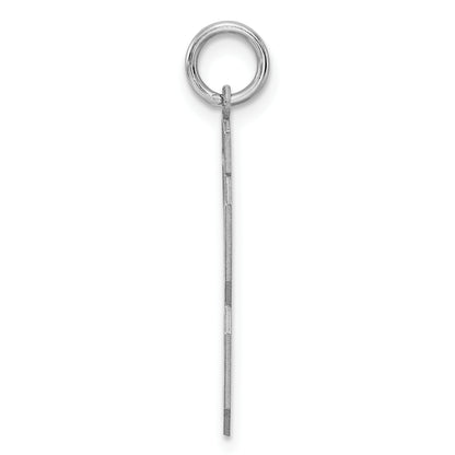 Sterling Silver Silver/Rhodium-Plated Satin Number 13 Charm