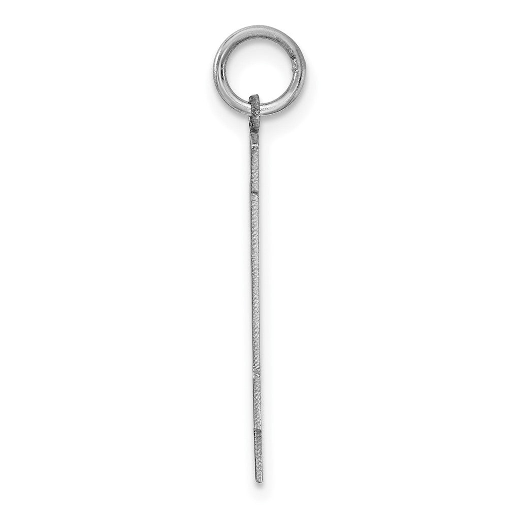 Sterling Silver Silver/Rhodium-Plated Satin Number 14 Charm