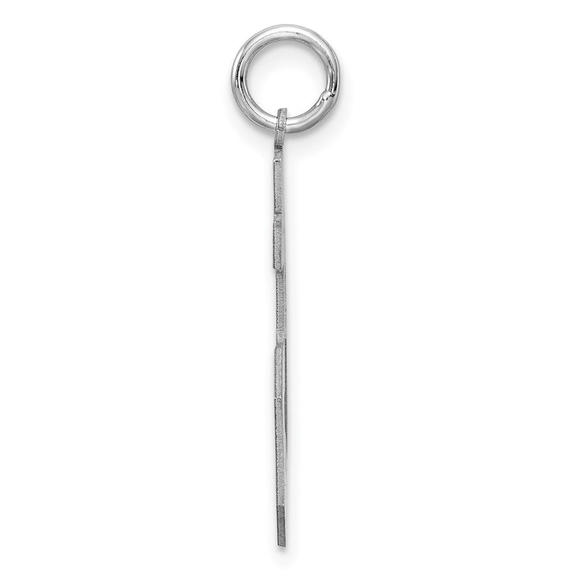Sterling Silver Silver/Rhodium-Plated Satin Number 25 Charm