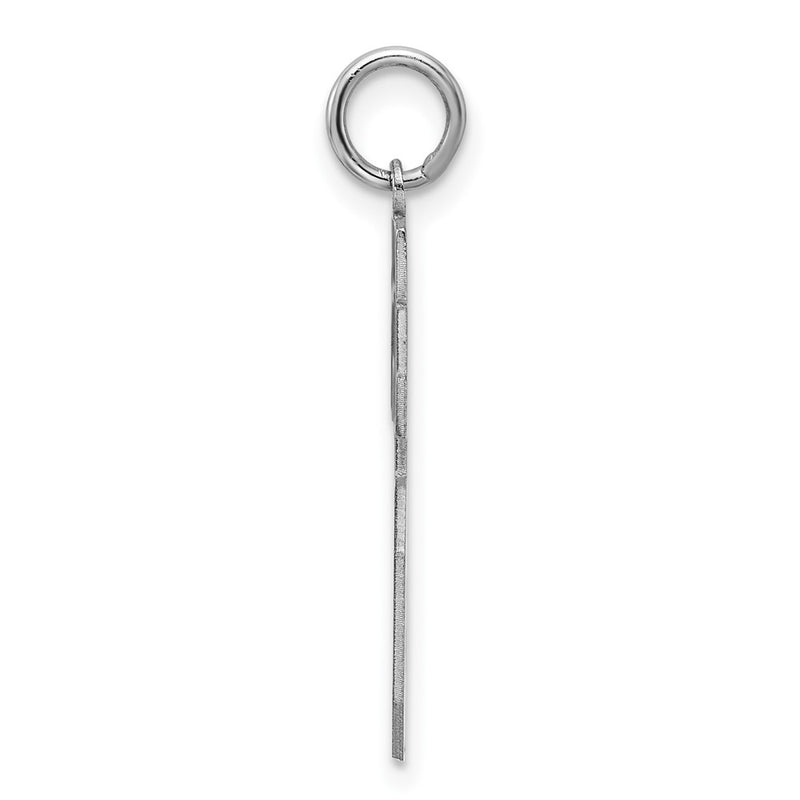 Sterling Silver Silver/Rhodium-Plated Satin Number 26 Charm