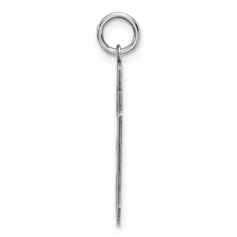 Sterling Silver Silver/Rhodium-Plated Satin Number 30 Charm