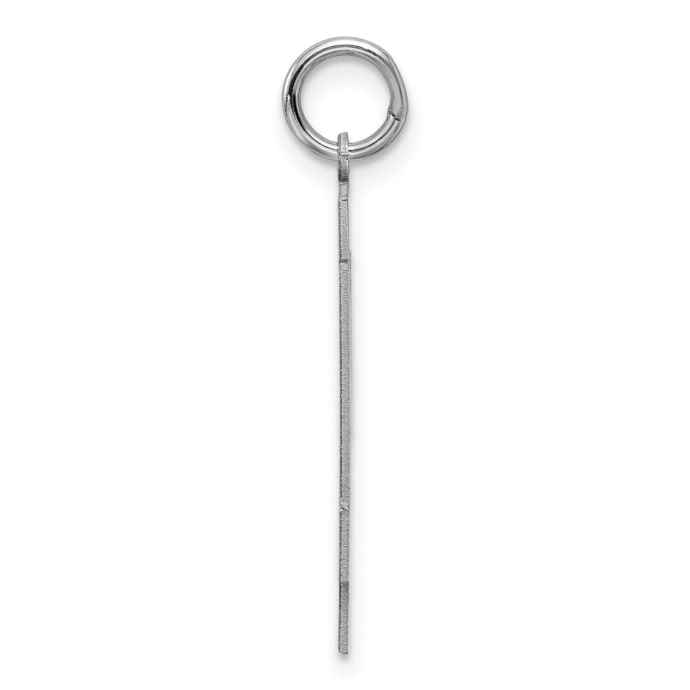 Sterling Silver Silver/Rhodium-Plated Satin Number 44 Charm