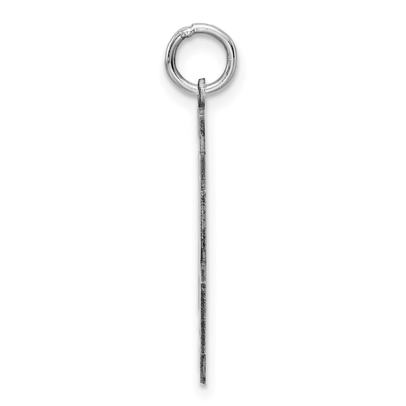 Sterling Silver Silver/Rhodium-Plated Satin Number 48 Charm