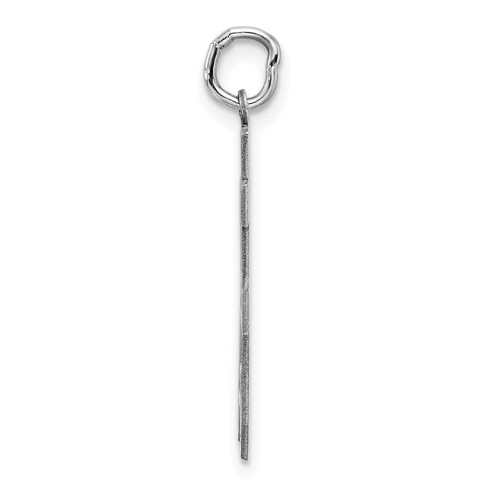 Sterling Silver Silver/Rhodium-Plated Satin Number 85 Charm