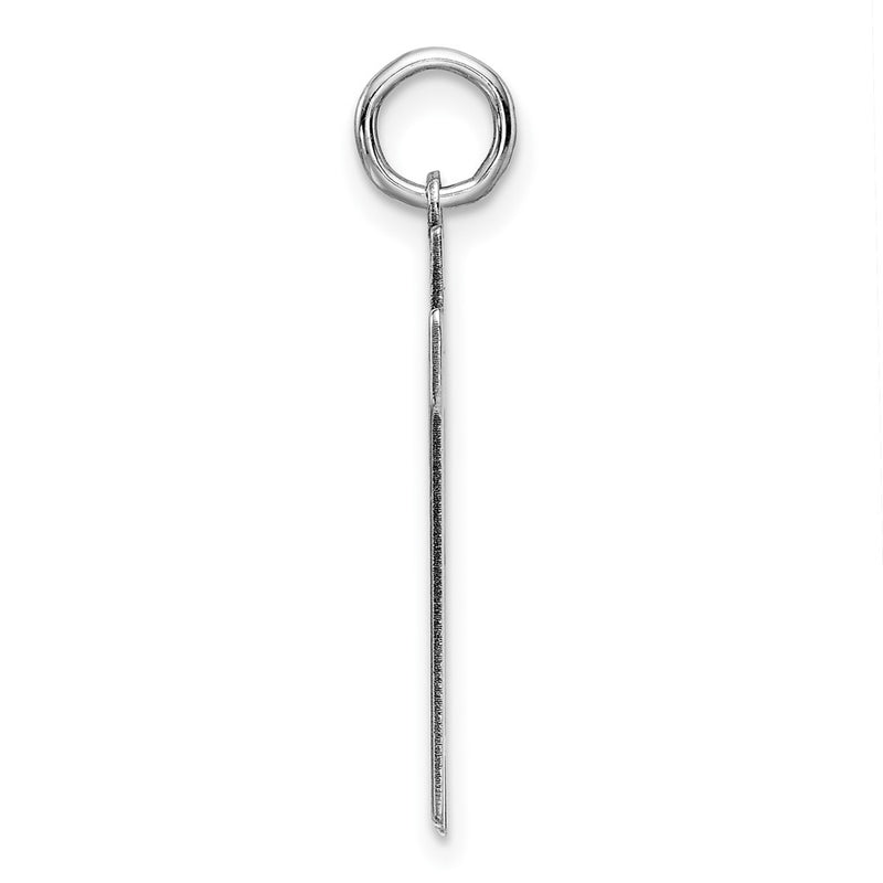 Sterling Silver Silver/Rhodium-Plated Satin Number 87 Charm