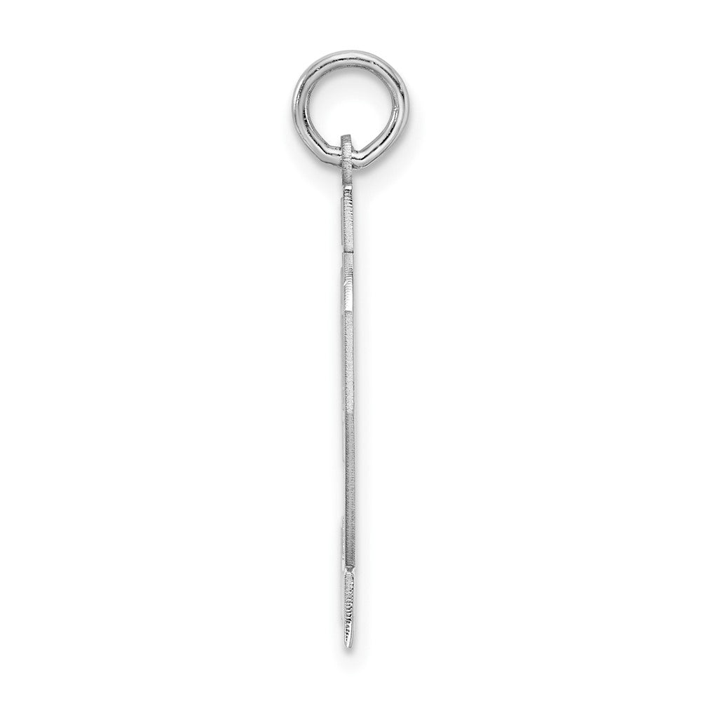 Sterling Silver Silver/Rhodium-Plated Satin Number 92 Charm