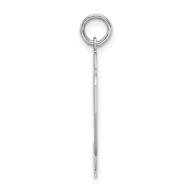 Sterling Silver Silver/Rhodium-Plated Satin Number 92 Charm
