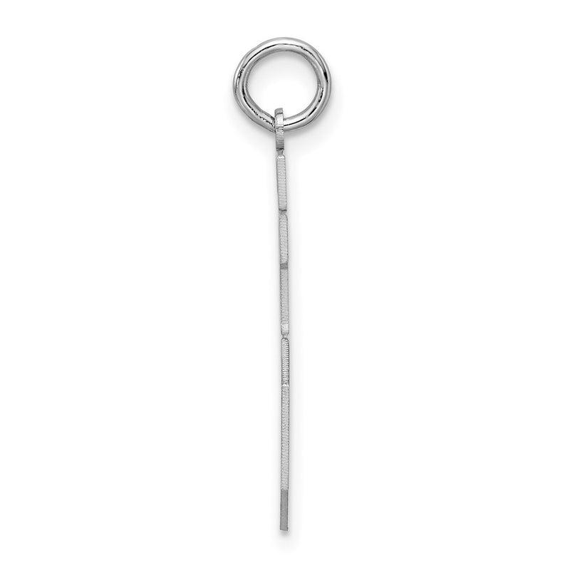 Sterling Silver Silver/Rhodium-Plated Satin Number 95 Charm