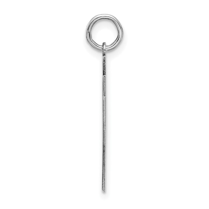 Sterling Silver Silver/Rhodium-Plated Satin Number 97 Charm