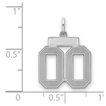 Sterling Silver Rhodium-Plated Small Satin Number 00