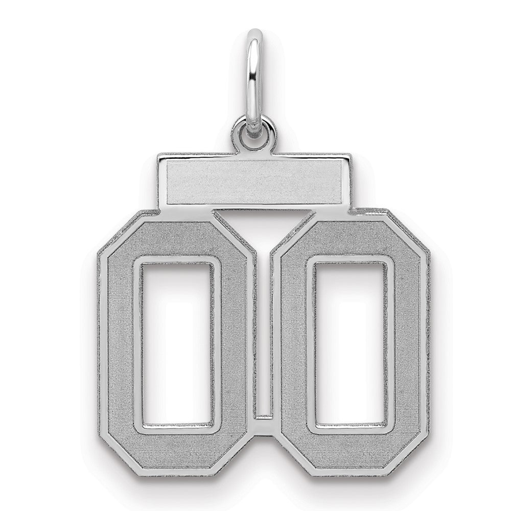 Sterling Silver Rhodium-Plated Small Satin Number 00