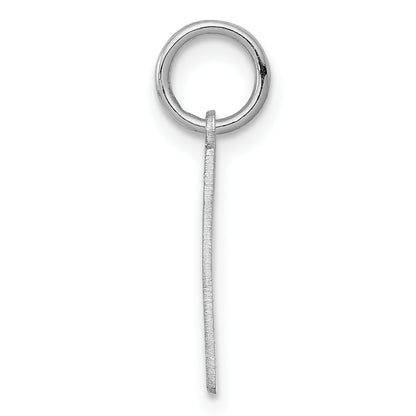 Sterling Silver Silver/Rhodium-Plated Satin Number 1 Charm