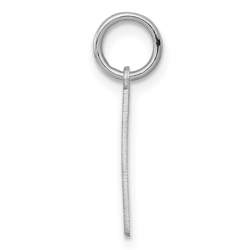 Sterling Silver Silver/Rhodium-Plated Satin Number 1 Charm