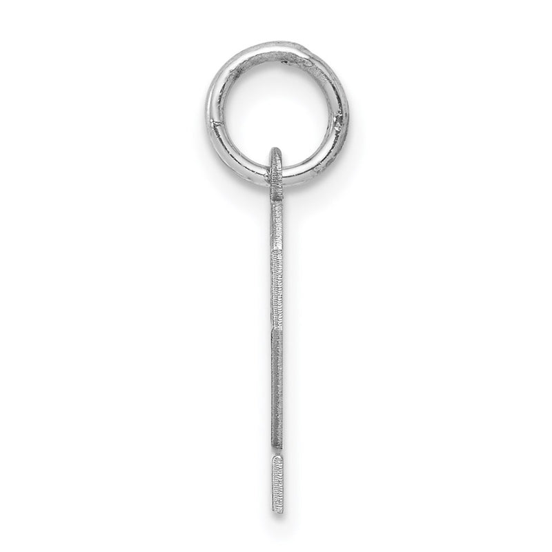 Sterling Silver Silver/Rhodium-Plated Satin Number 2 Charm