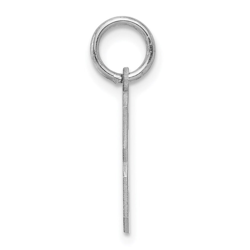Sterling Silver Silver/Rhodium-Plated Satin Number 3 Charm