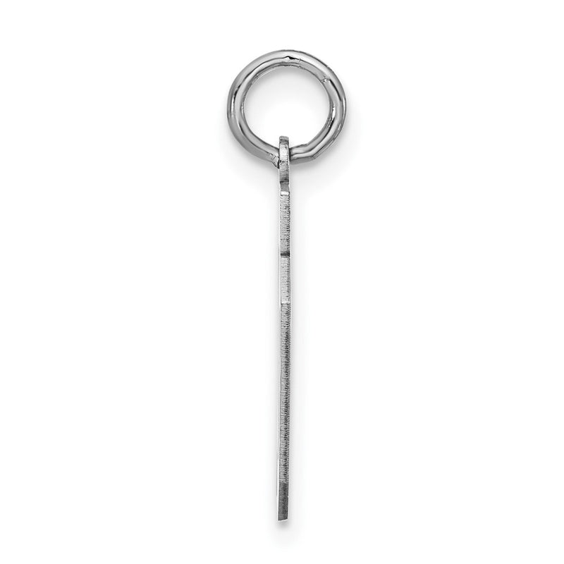 Sterling Silver Small Satin Number 04 W/ Top