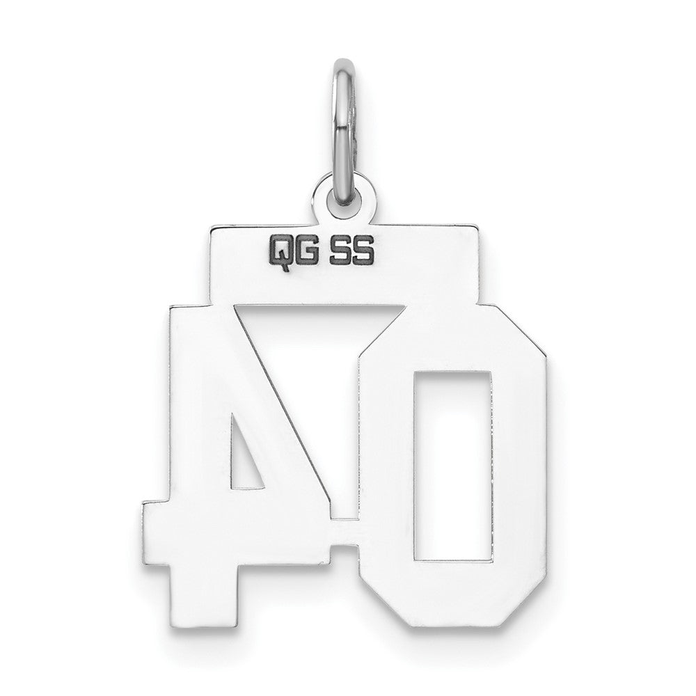 Sterling Silver Small Satin Number 04 W/ Top