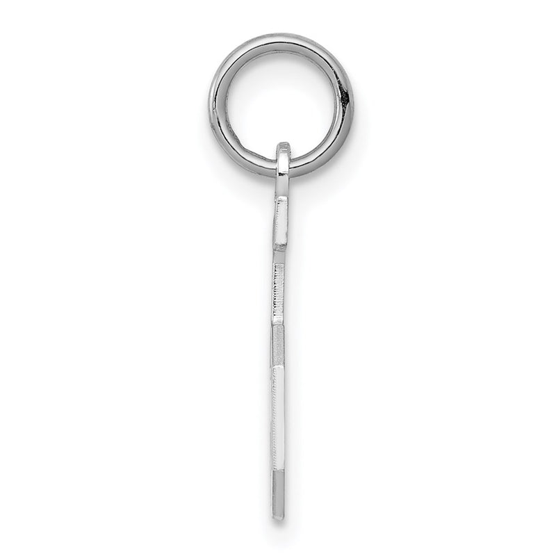Sterling Silver Silver/Rhodium-Plated Satin Number 5 Charm