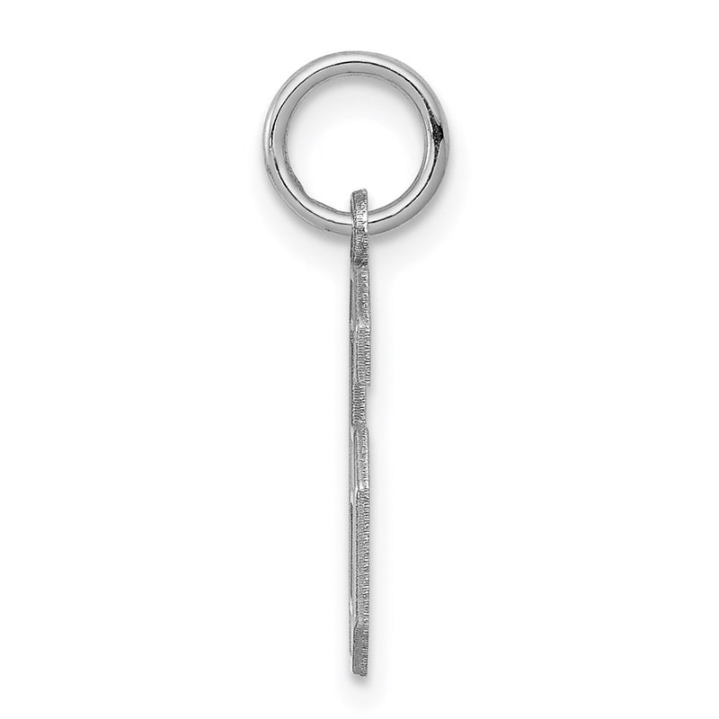 Sterling Silver Silver/Rhodium-Plated Satin Number 6 Charm