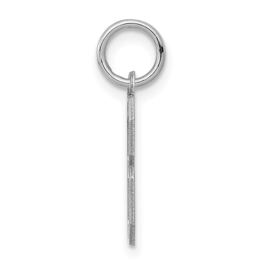Sterling Silver Silver/Rhodium-Plated Satin Number 8 Charm