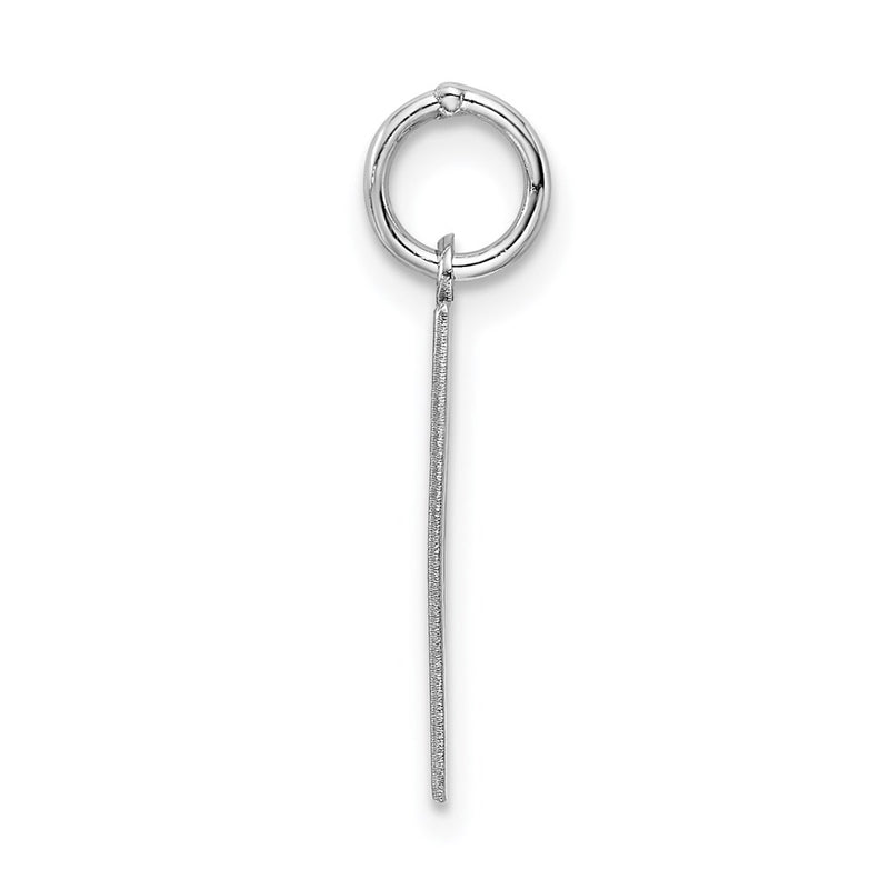 Sterling Silver Silver/Rhodium-Plated Satin Number 11 Charm