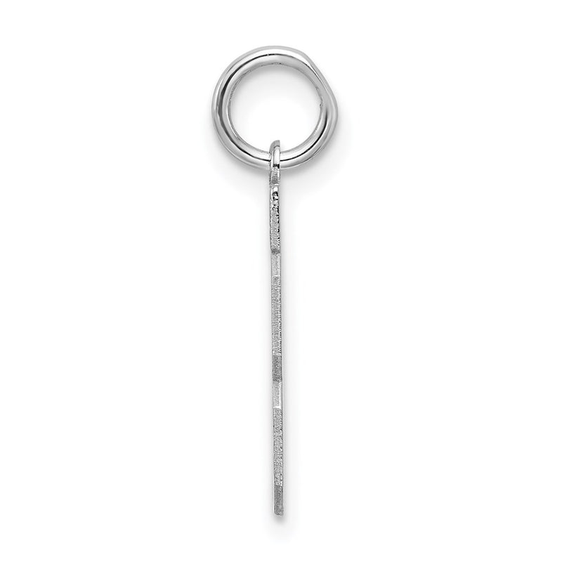 Sterling Silver Silver/Rhodium-Plated Satin Number 13 Charm