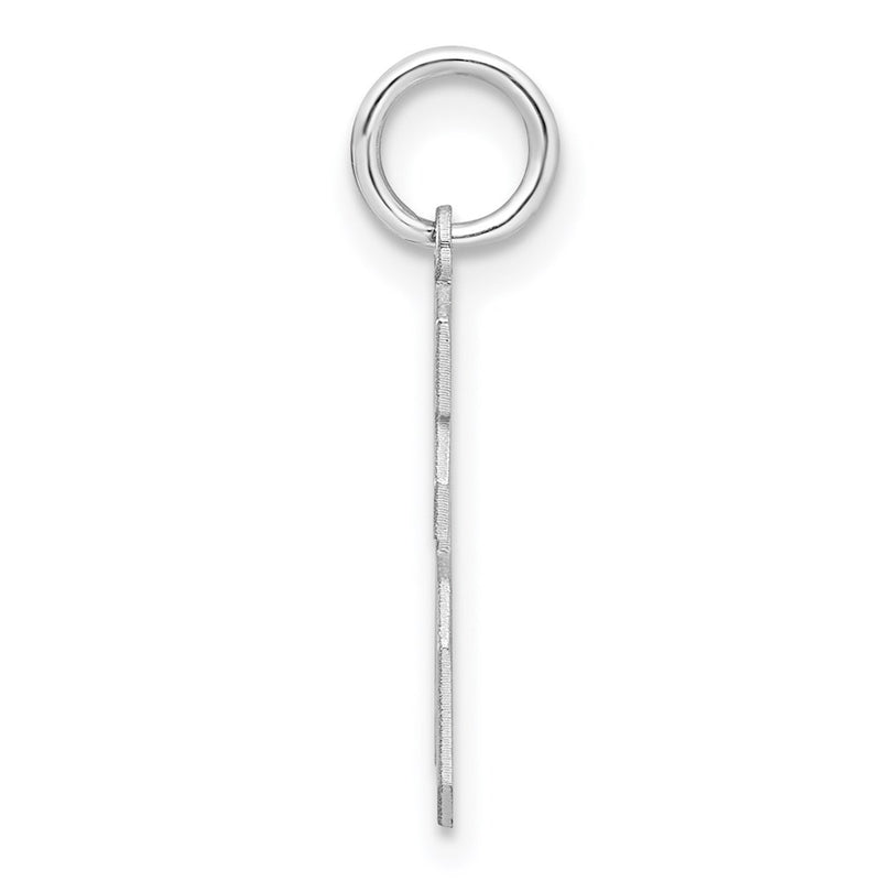 Sterling Silver Silver/Rhodium-Plated Satin Number 16 Charm