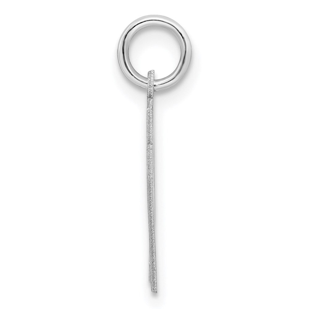 Sterling Silver Silver/Rhodium-Plated Satin Number 17 Charm