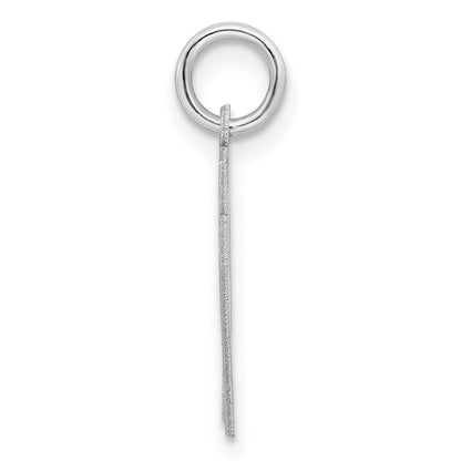 Sterling Silver Silver/Rhodium-Plated Satin Number 17 Charm