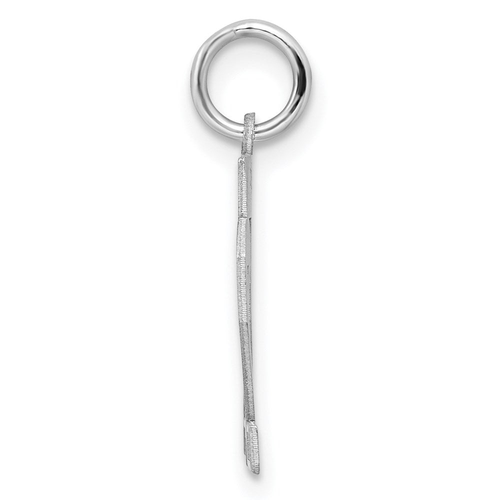 Sterling Silver Silver/Rhodium-Plated Satin Number 22 Charm