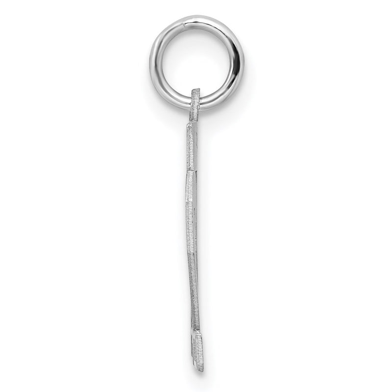 Sterling Silver Silver/Rhodium-Plated Satin Number 22 Charm